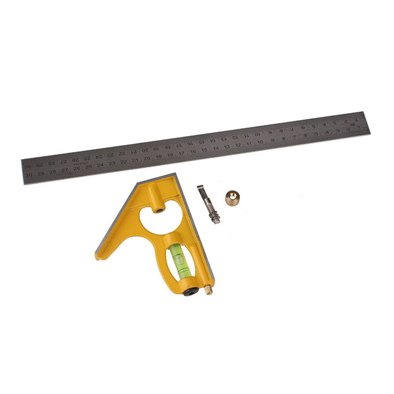 DANIU 12 Inch 300mm Adjustable Combination Square Angle Ruler 45/90 Degree With Bubble Level