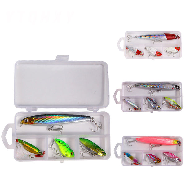 ZANLURE 4PCS Fishing Lure Set Rotating Tail Popper Topwater Swim Crankbait Artificial Hard Bait