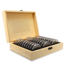 Coin Display Holder Storage Box Wooden Case With 30Pcs 51.5mm Round Slab Certified Capsules