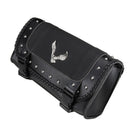 Black PU Leather Motorcycle Tool Bag Luggage Saddlebags Saddle Bag Universal For Harley