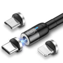 KUULAA Type C 3A LED Light Fast Charging Magnetic Data Cable For Xiaomi 9Pro Redmi K20 Pro K30 Huawei P30 Pro Mate 30 5G Oneplus 7T Pro