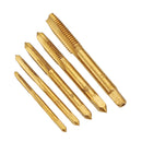 Drillpro T Handle Ratchet Tap Wrench with 5pcs Titanium Coated M3-M8 Screw Tap Thread Plug Tap