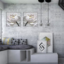 Miico Hand Painted Combination Decorative Paintings Embossed lotus Wall Art For Home Decoration