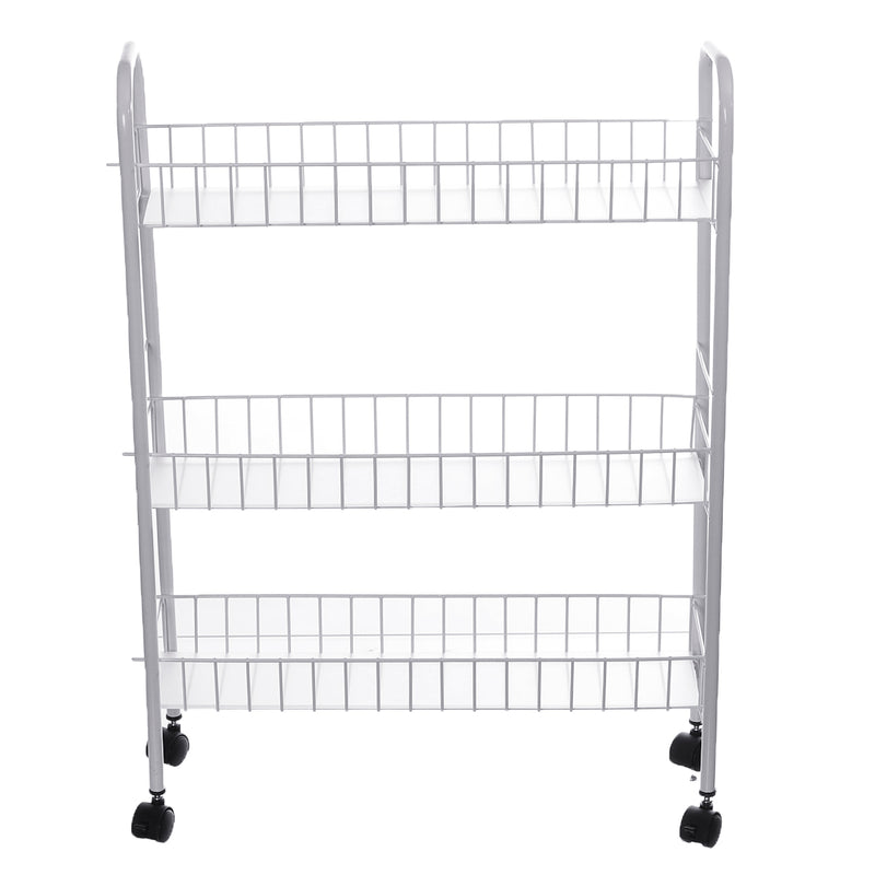 Rolling 3/4 Tiers Slim Cabinet Cart Shelf Kitchen Storage Rack With Wheel Bathroom Shelf