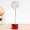 Silver Red Stand Circle Iron Clip Card Stand Photo Card Holder Memo Paper Message Clip