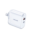 USAMS QC3.0 24W Type-C PD Fast Charging USB Charger For iPhone 11 Pro Huawei P30 Xiaomi Mi9 S10+ Note10