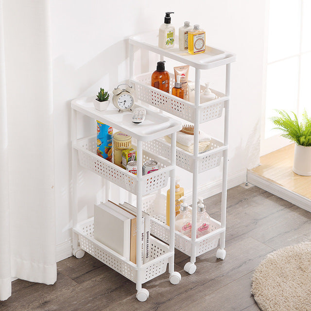 Kitchen Bathroom Multi-Layer Racks Quilted Storage Rack Living Room Hollow Slitting Rack