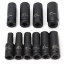 10pcs 1/2 inch Drive Deep Impact Metric Socket Set 10-24mm Air Garage Socket Wrench Tool