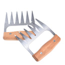 2pcs  Bear Claws Meat Divider Torning Pork Stainless Steel BBQ Forks With Wooden Handle Meat Chopper