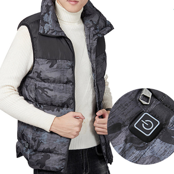 Electric Vest Heated Cloth Jacket USB Warm Heating Pad Body Winter Warmer Gray