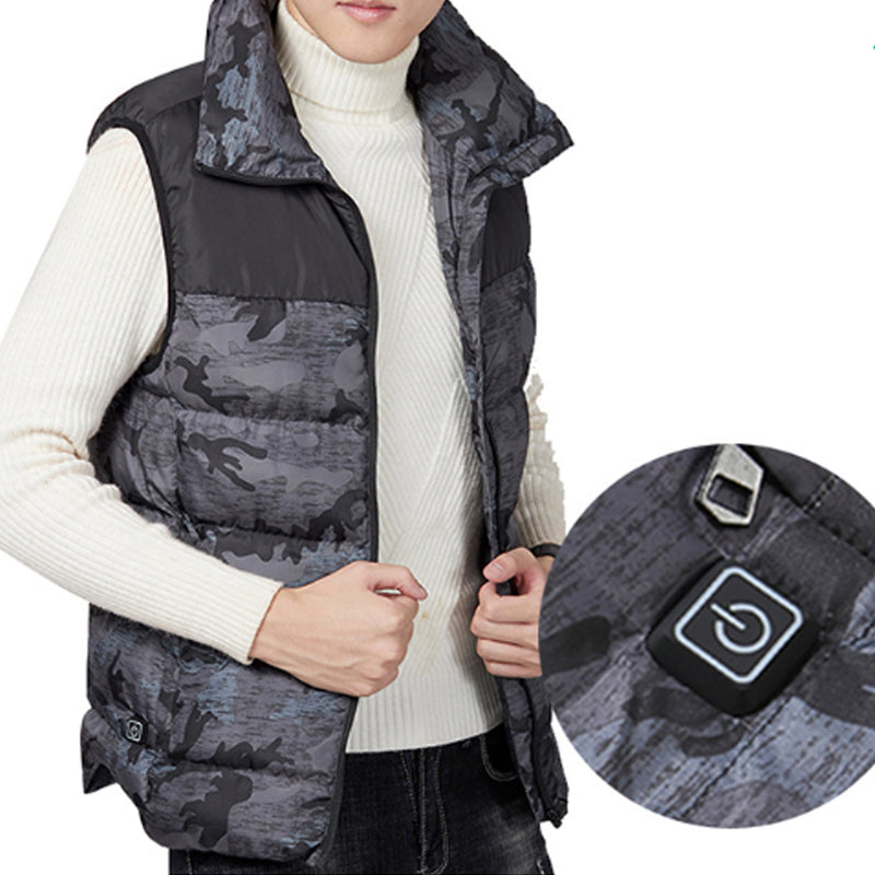 Electric Vest Heated Cloth Jacket USB Warm Heating Pad Body Winter Warmer Gray
