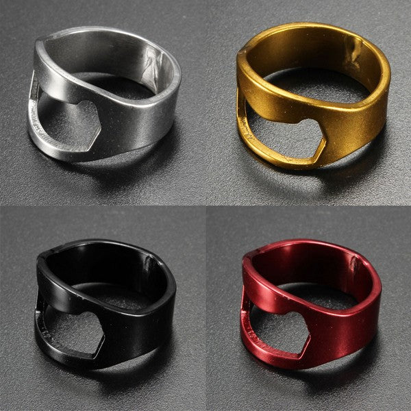 Stainless Steel Finger Ring Ring Shape Beer Bottle Opener for Beer Bar Tool