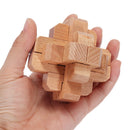 New Design IQ Brain Teaser Beech Kong Ming Lock Wooden Interlocking Burr 3D Puzzles Game Toy Type 1