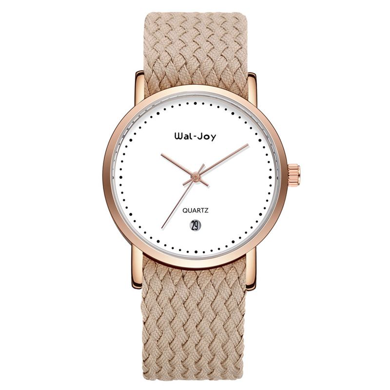 Wal-Joy WJ9007 Student Watch Simple Date Display Nylon Strap Female Quartz Wrist Watch