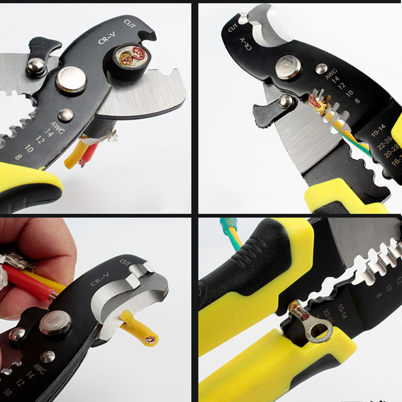Cable Wire Stripper Cutter Hand Crimper Multifunctional Terminal Stripping Tool Pliers Tool