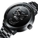 GIMTO GM244 Men Watch Skull Pattern Steel Watch Band Male Quartz Wrist Watch