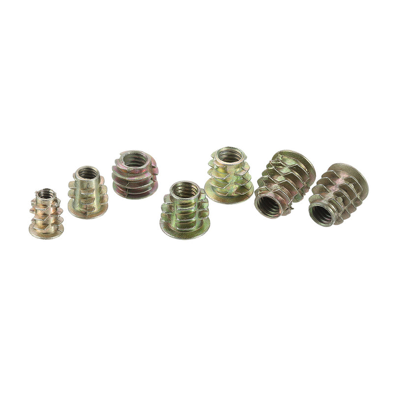 Suleve MXZN3 70Pcs M4/M5/M6 Zinc Alloy Wood Furniture Hex Socket Drive Head Threaded Insert Nut Internal and External Nut 8-15mm