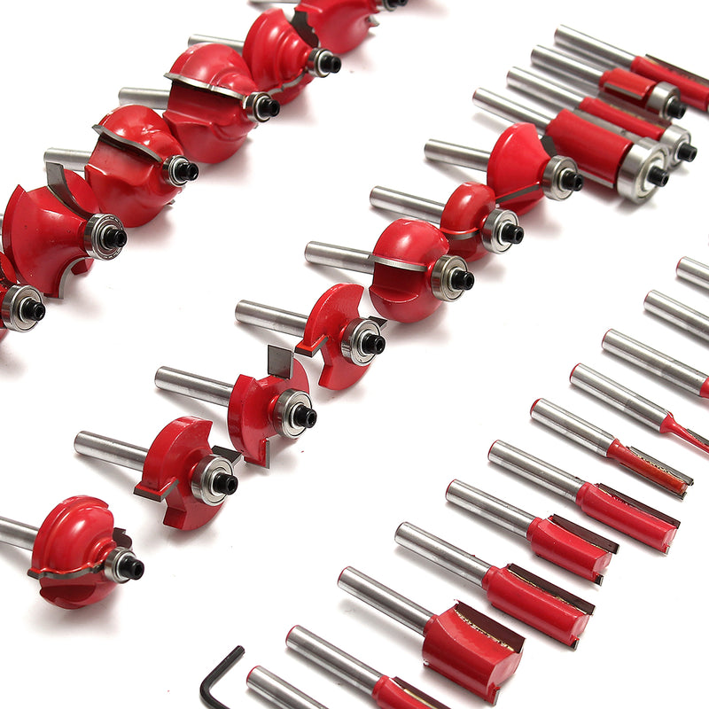 35pcs 1/4 Inch Shank Tungsten Carbide Tip Router Bit Set Wood Working Tool