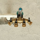 3/4 Inch BSP 4 Way Brass Hose Faucet Manifold Water Segregator Garden Tap Connector Splitter Switcher Control Shut Off Valve
