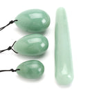 3Pcs Natural Green Aventuri Egg Kegel Exercise Comfortable Manual Massager Stone