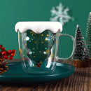 Creative Double-Layer Glass Christmas Tree Star Water Cup Explosion-proof Mug