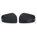 Car Side Mirror Replacement Cover Cap Black with LED Turn Signal Light for Benz W212 W204 W221