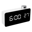 Mirror Knob Alarm Clock Personality Creative Thermometer Bedside Clock LED Luminous Student Clock
