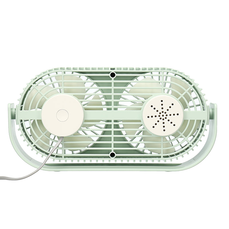 Mini Desk Table Fan Portable Cooling Air Cooler Fan Dual Head Silent Fan 3 Speed