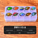 PRO BEROS DW1115A 10PCS Fishing Lure Set Rotating Tail Popper Topwater Swim Crankbait Artificial Hard Bait