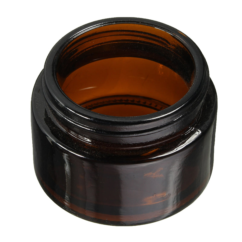 30mL Brown Amber Glass Small Jar Round Empty Black Lid Cream Balm Jar Container