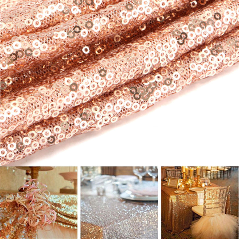 30*180cm Rose Golden Sequins Table Runner Wedding Party Tablecloth Decorate