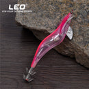 LEO 1pc 10/11/13cm LED Wooden Shrimp Fishing Lure Luminous Squid Jig Hard Bait Fishing Tackle