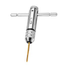 Drillpro T Handle Ratchet Tap Wrench with 5pcs Titanium Coated M3-M8 Screw Tap Thread Plug Tap