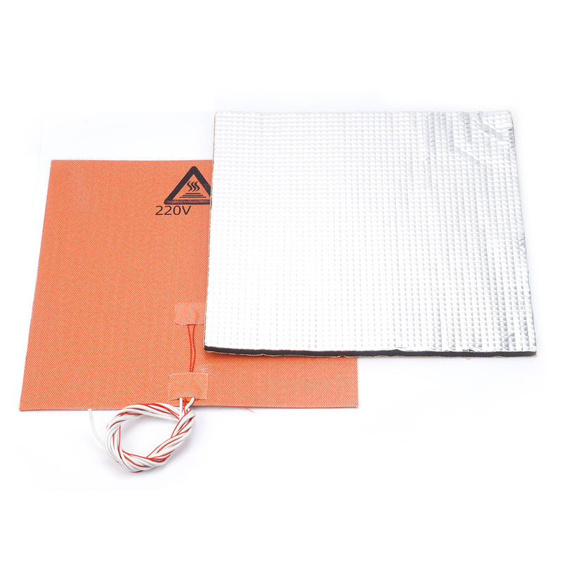 220V 750W 300*300mm Silicone Heated Bed Heating Pad + Heat Insulation Cotton Kit