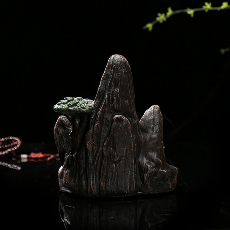 Ceramic Backflow Incense Cone Burner Incense Stick Holder Rockery Mountain Tower Cloud Water Stream Fragrant Censer Decor