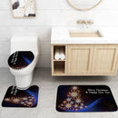 Bathroom Mat Merry Christmas Decoration Style Floor Mat Covered Toilet Lid Shower Curtain