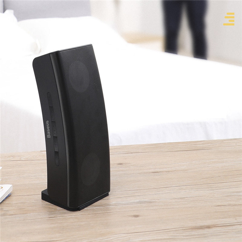 Baseus Encok E08 Wireless bluetooth Speaker HiFi Dual Drivers Bass Stereo LED Light TF Card AUX Soundbar with Mic