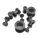 36Pcs 14G-00G Ear Plugs Stretching Expande Screw 316L Stainless Steel Black Set