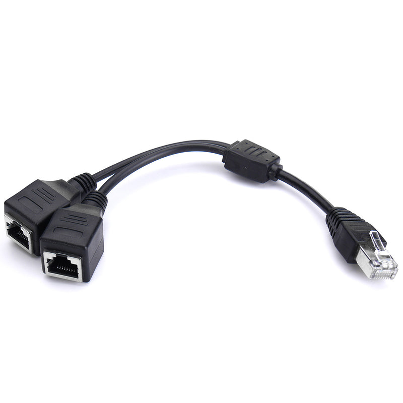 Cat 5 Lan Ethernet RJ45 Male To Dual Female Splitter Extension Cable Adapter