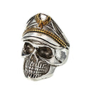 Cool Skull Head Adjustable Finger Ring Vintage Double Eagle Ring for Men