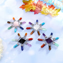 Crystal Pyramid Energy Generator Gemstone 7 Chakra Prism Point Healing Balancing Decorations