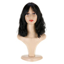 Black Finger Wave Wig Women Halloween Cosplay Curly Mid Synthetic Hair Short Wig