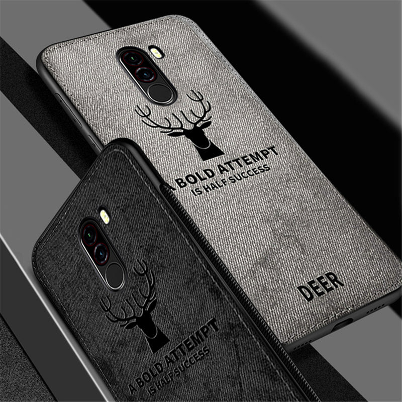 Bakeey Deer Pattern Shockproof Cloth + Soft TPU Back Cover Protective Case for Xiaomi Pocophone F1
