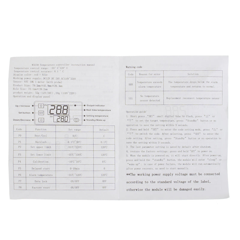 -50~120  LCD Digital Thermometer Temperature Sensor For Home Thermal Regulator Controller AC110-220V