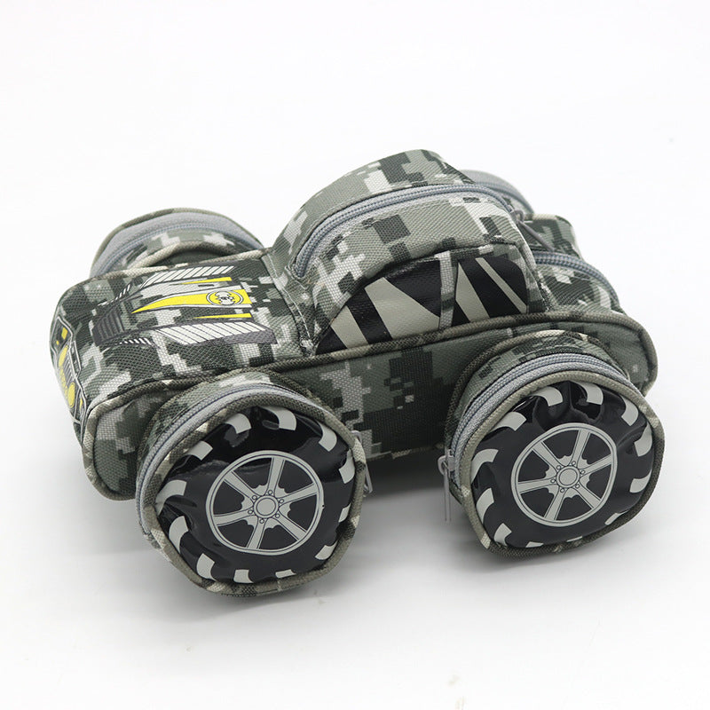WAM Portable 3D Pencil Case Cool Camouflage Car Jeep Style Pouch Bag Pen Holder School Stationery
