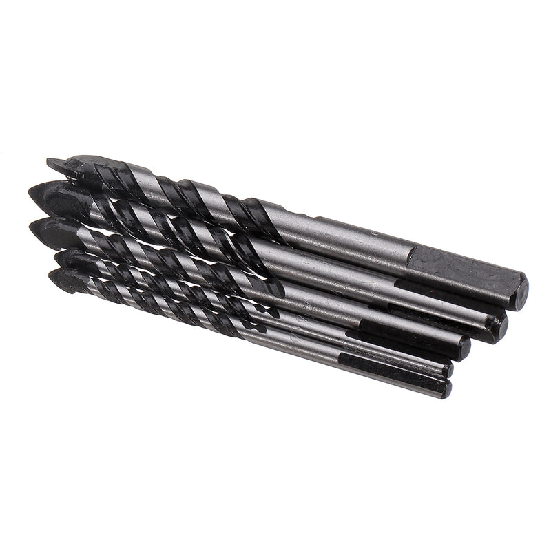 5pcs 6-12mm Black Triangle Twist Drill Bit Concrete Glass Ceramic Tile Marble Drill Bit