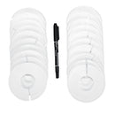 20 Pcs Hangrail Round Size Cloth Hanger Divider Rack Label Accessories Round with Marker