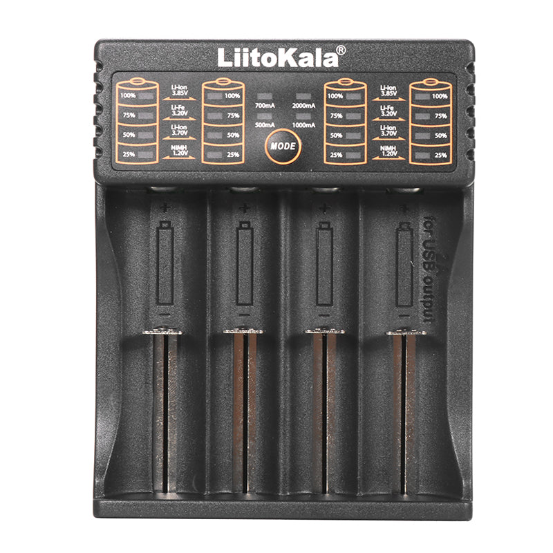 Liitokala Lii-402 Micro USB DC 5V 4Slots 18650/26650/16340/14500 Battery Charger