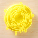 6Pcs Stretch Silicone Kitchen Food Bowl Container Cover Storage Wraps Seals Reusable Lids