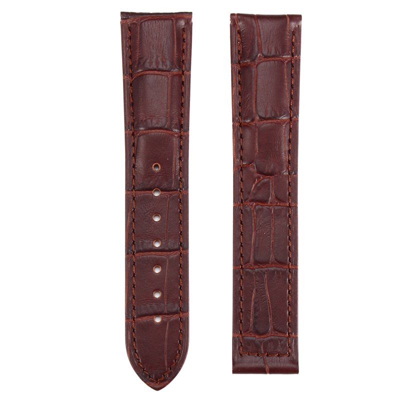 20/22mm Brown Leather Replacement Watchband With Spring Bars For OMEGA Seamaster